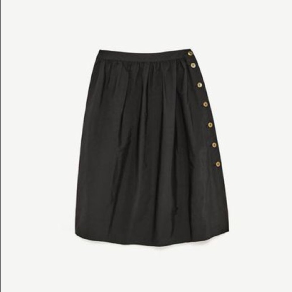 NWT Zara Reversible Skirt with Side Buttons - Picture 6 of 8
